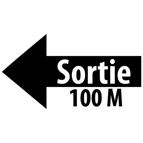 Sticker flèche sortie gauche 100M : SF17